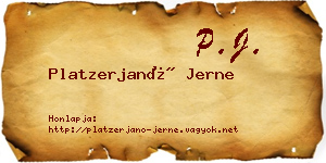 Platzerjanó Jerne névjegykártya